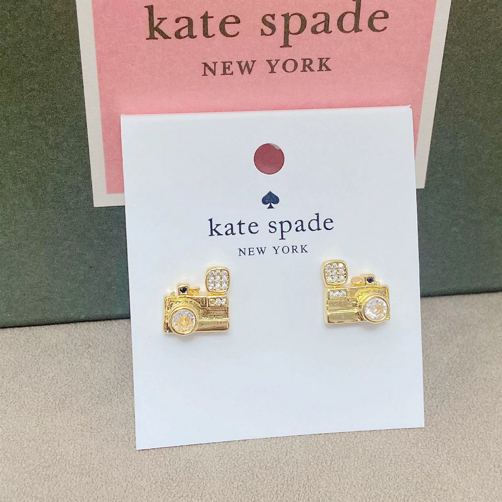 kate spade Camera Shaped Rhinestone Stud Earrings